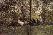 Ilia Efimovich Repin A bench in the returfing Spain oil painting artist